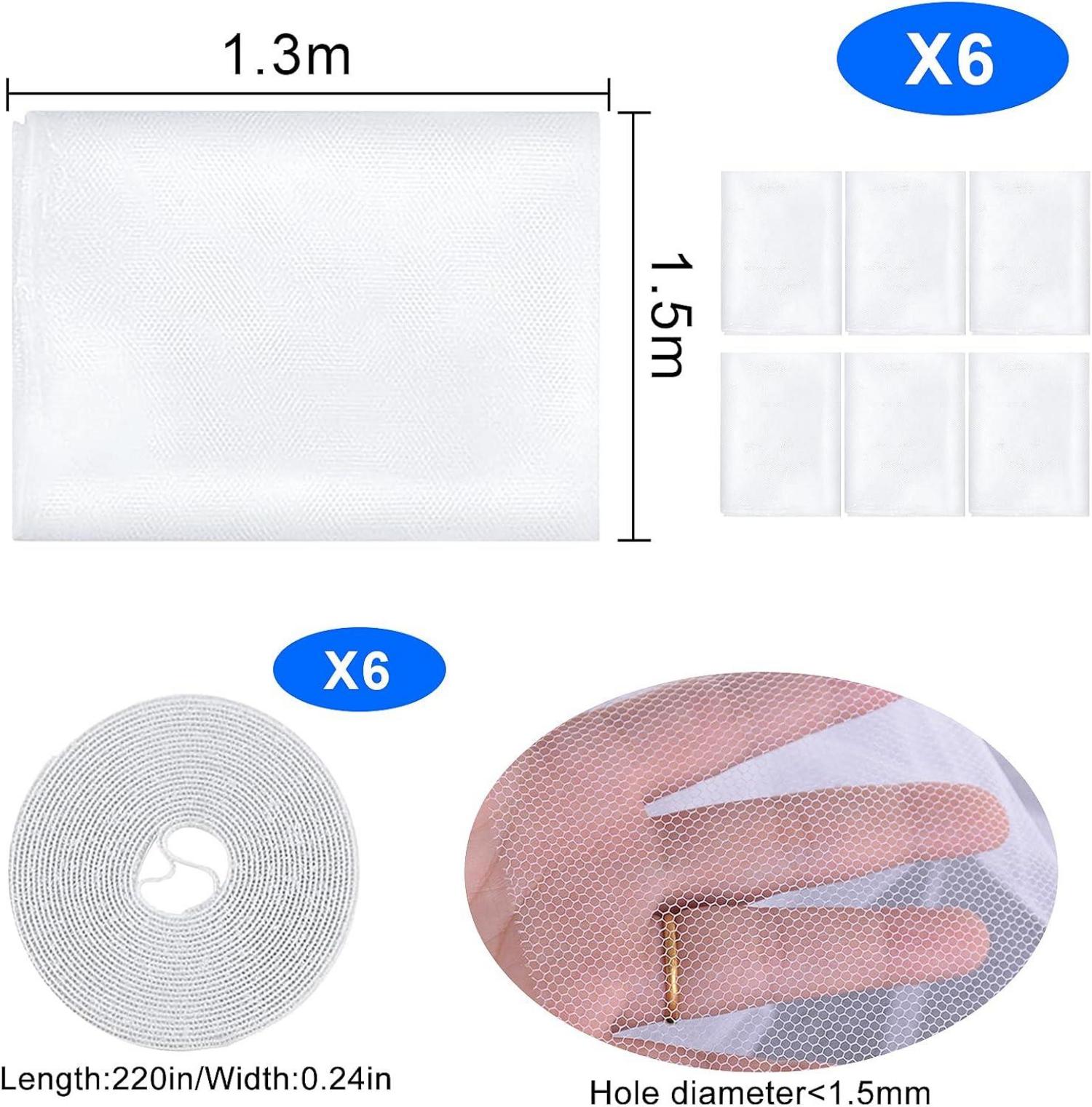 Fliegengitter Fenster 130x150 cm 6 Stück Insektenschutz