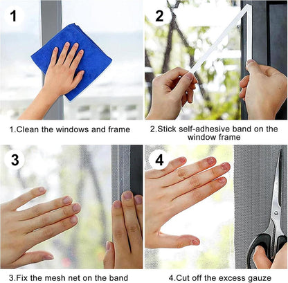 Fliegengitter Fenster 6er Set 130x150 cm Insektenschutz