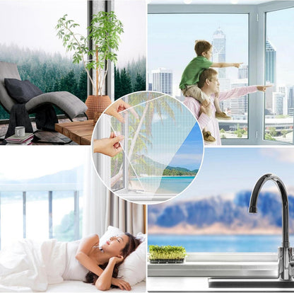 6er Pack Fliegengitter Fenster Insektenschutz 130x150 cm Selbstklebend