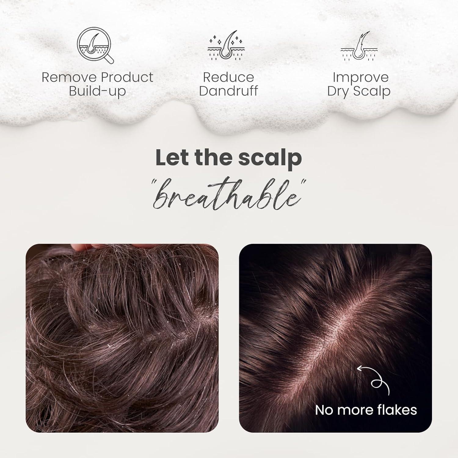 AIMIKE Kopfhaut Massagebürste Shampoo Bürste Weizenstroh Silikon Scalp Massager Hellviolett