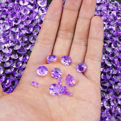ZIOYA Diamanten Deko 4200 Stück Acryl Kristalle Tischdeko Hochzeit 3 Größen Lila