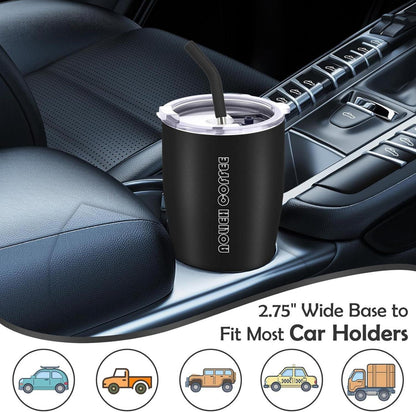 30OZ Thermobecher mit Stroh und 2 Deckeln, Edelstahl Isolierbecher