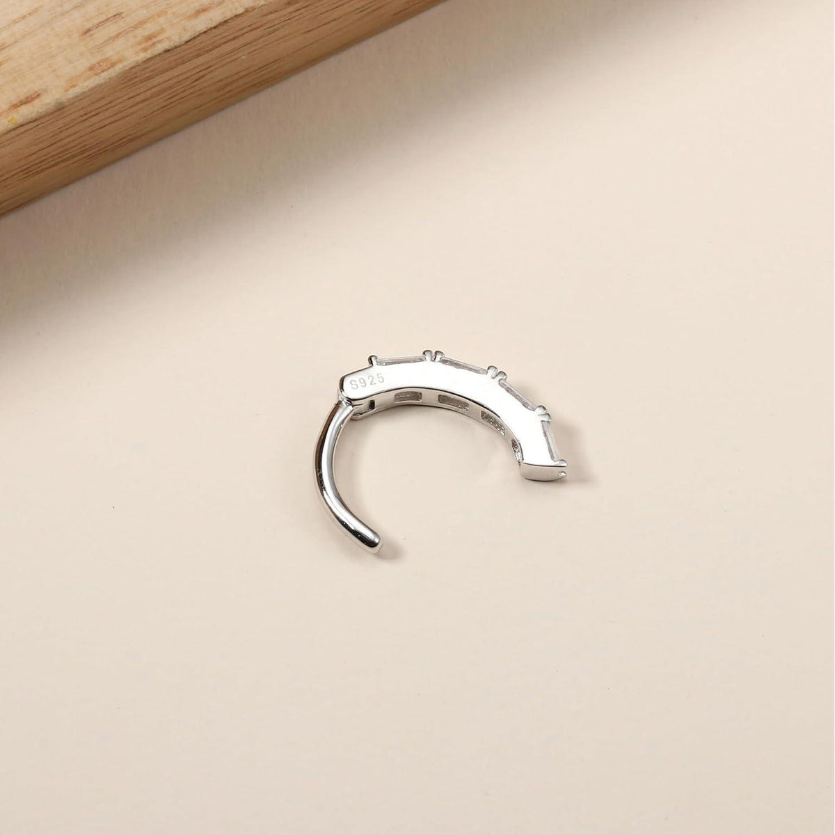 Bauchnabelpiercing Ring Silber 925 mit Zirkonia, 14G Clicker