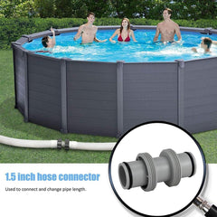 Poolschlauch 38mm Verbinder Pool Schlauchverbinder 38mm Anschlussset 38mm Adapter Grau