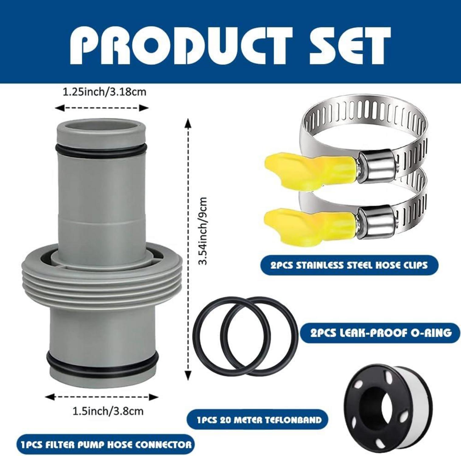 Poolschlauch Verbinder 38mm auf 32mm Schlauchverbinder Set