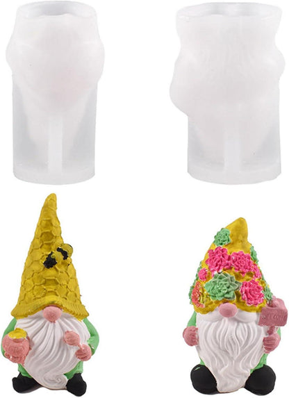 3D Wichtel Silikonform Zwerg Weihnachtsmann Kerze