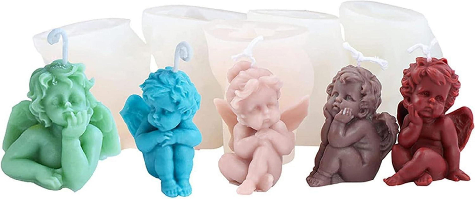 5er Set Silikonform Engel für DIY Kerzen und Seifen