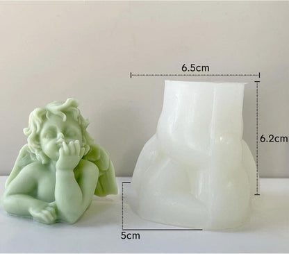 5 Stück 3D Engel Silikonform Kerzen DIY Set Basteln Weihnachtsgeschenk