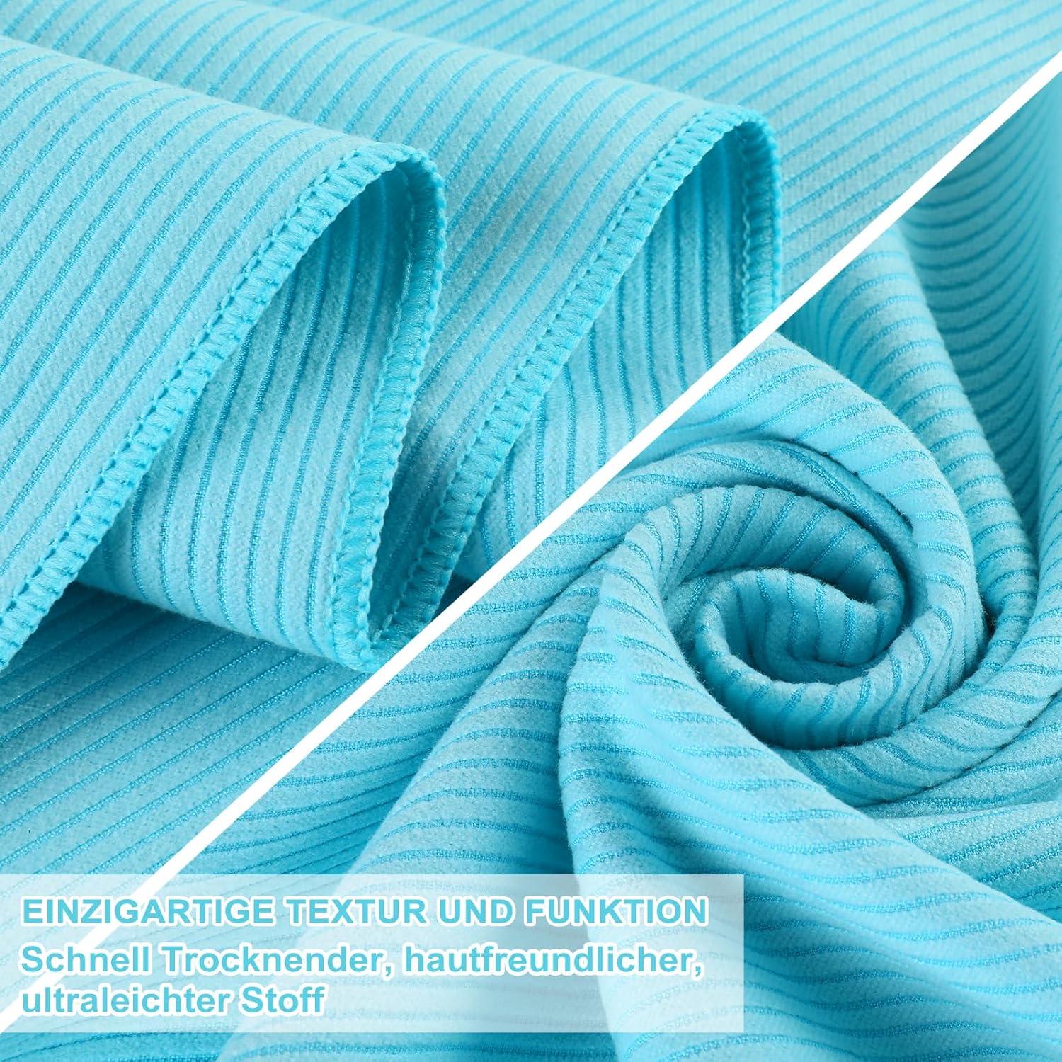 Linlook Mikrofaser Handtuch 180x80cm Blau Schnelltrocknend Strand Badetuch