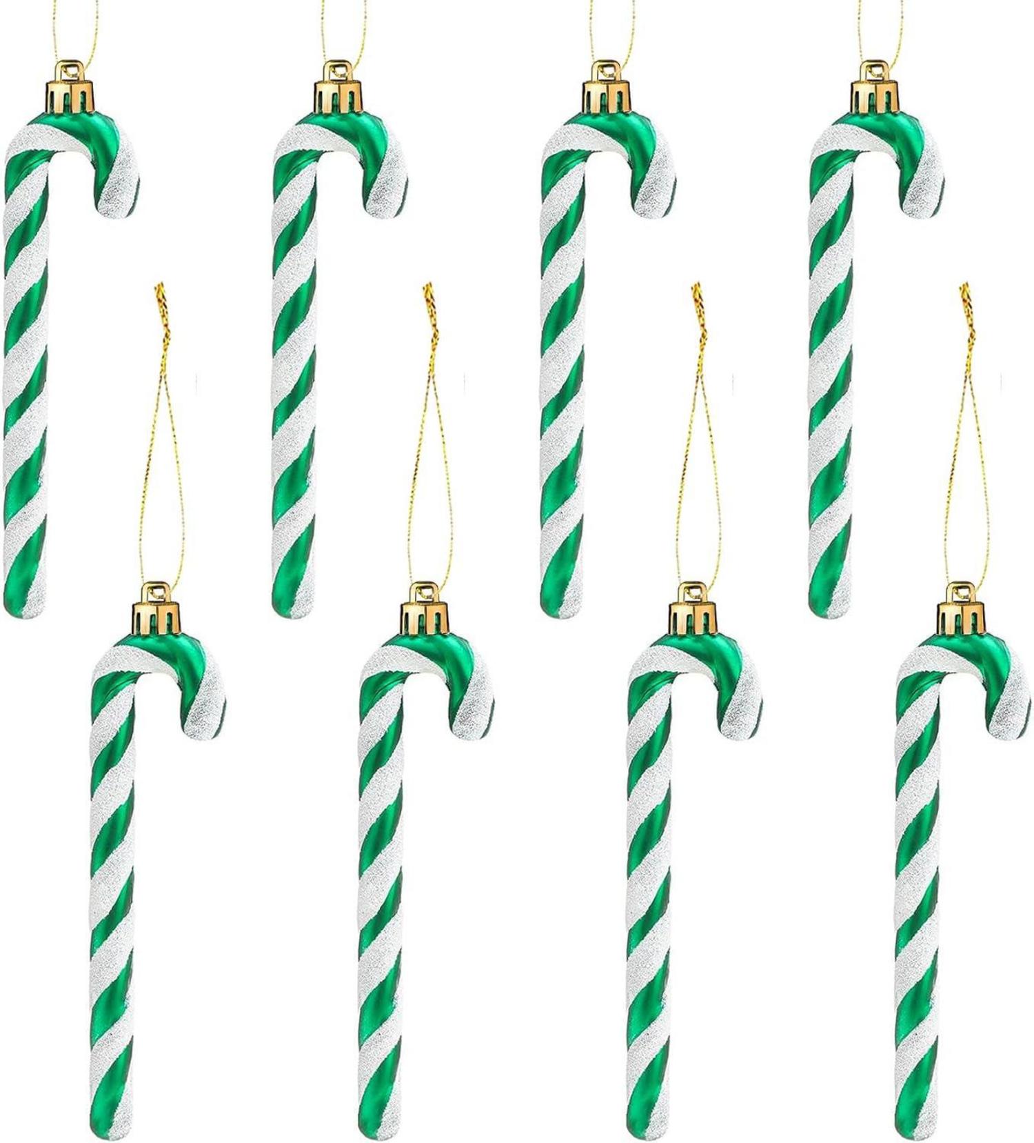 Glitzer Zuckerstangen Weihnachtsbaumschmuck 8 Stück 14 cm