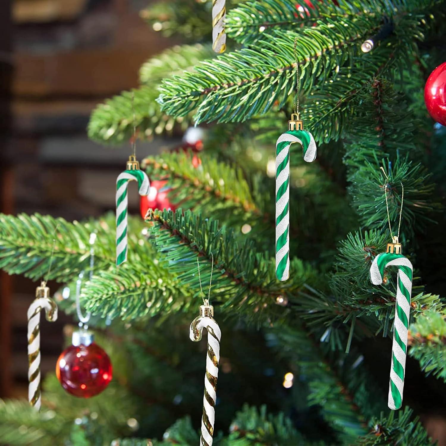 Glitzer Zuckerstangen Weihnachtsbaumschmuck 8 Stück 14 cm