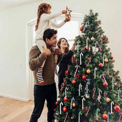 Glitzer Zuckerstangen Weihnachtsbaum Deko 8 Stück Grün Weiß 14CM