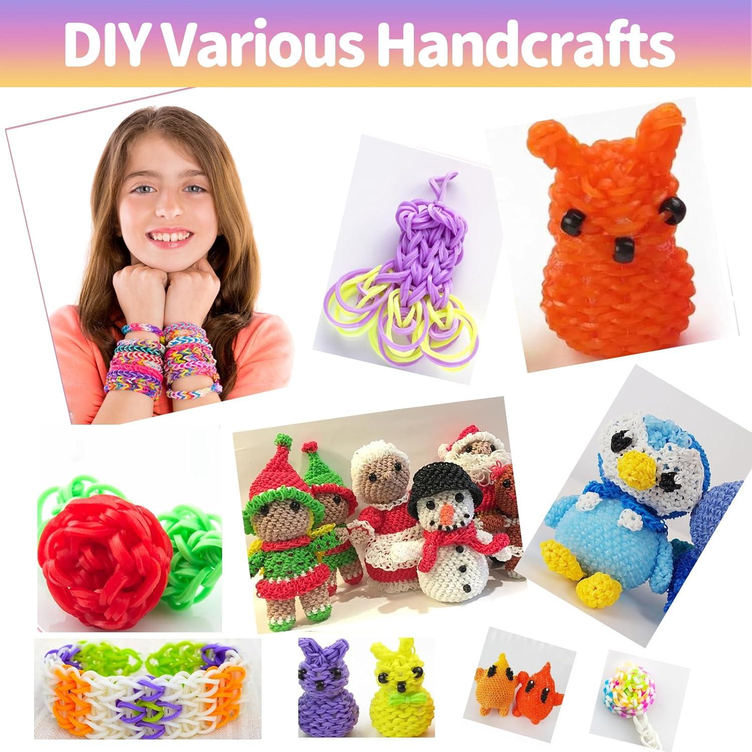 Loom Bänder Set 2500+ Bunte Gummis Haken Charms Aufbewahrungsbox Kinder DIY