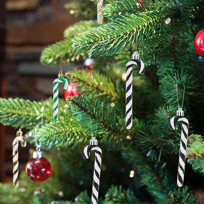 Glitzer Zuckerstangen Weihnachtsbaum Deko 8 Stück Schwarz