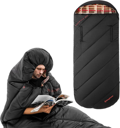 Kingcamp Flanellschlafsack 3-4 Jahreszeiten XXL warm Schlafsack