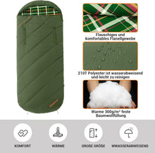 Kingcamp Flanellschlafsack XXL 3-4 Jahreszeiten warm Outdoor