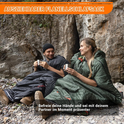 XXL Kingcamp Flanellschlafsack warm 3-4 Jahreszeiten Outdoor Erwachsene