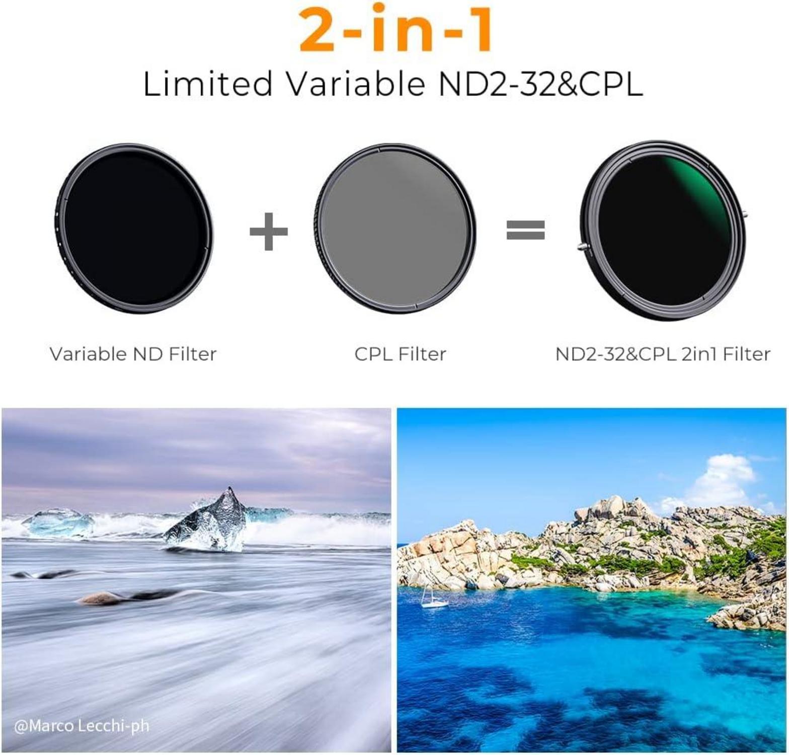 95mm ND CPL Filter Multifunktionaler Graufilter 5 Stufen
