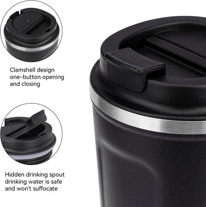 2er Set Kaffeebecher to go Thermobecher 380ml Auslaufsicher Umweltfreundlich