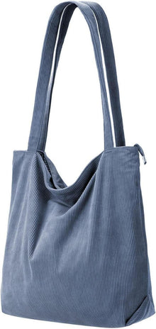 Beige Cord Shopper Tasche mit Reißverschluss und Fächern