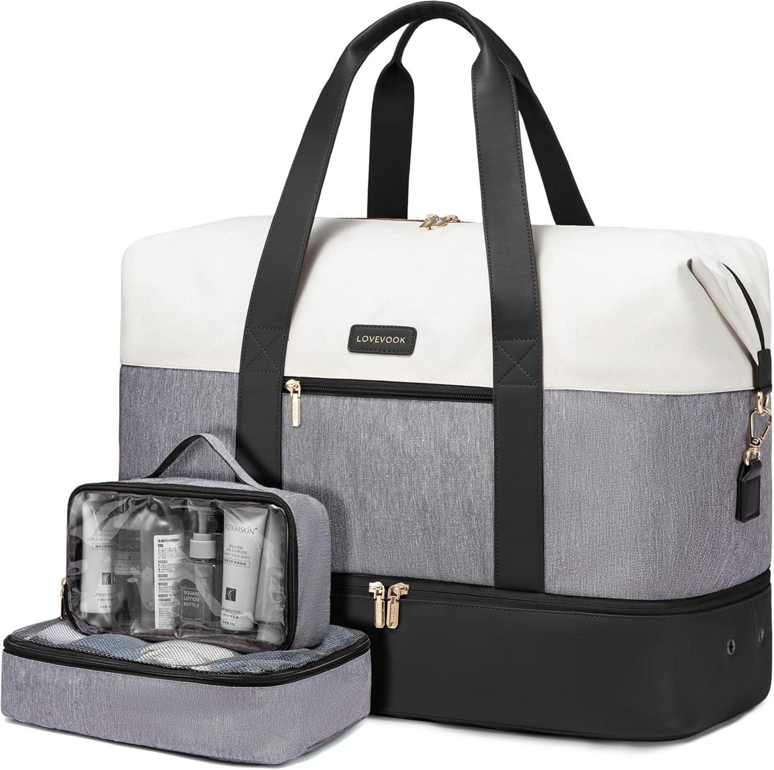 60L LOVEVOOK Sporttasche Damen Weekender Reisetasche mit Schuhfach