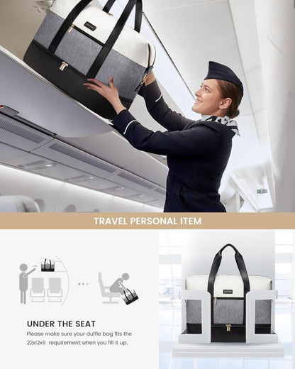 Weekender Reisetasche Damen 60L mit Kulturtasche und Schuhfach