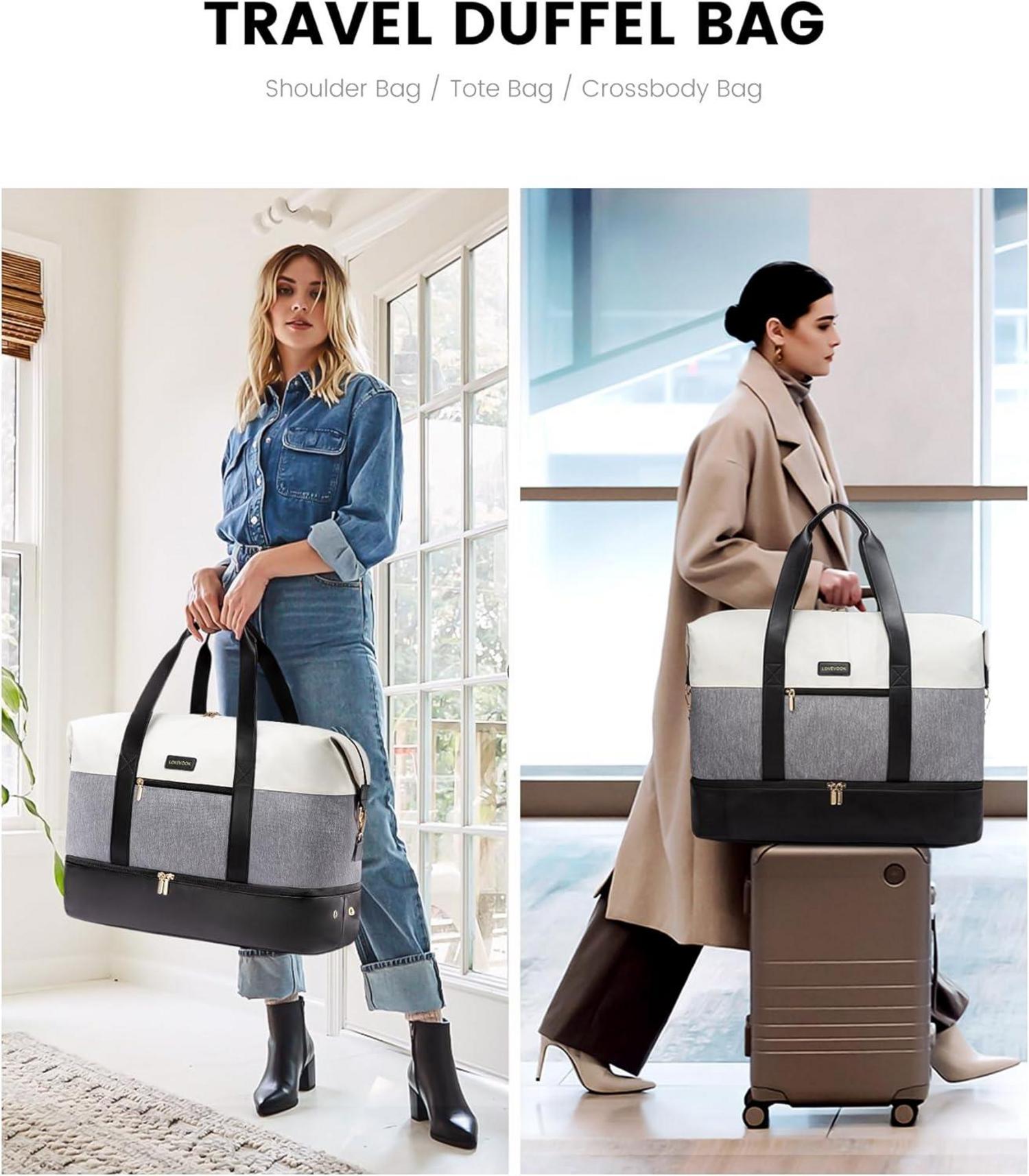 Damen Reisetasche Sporttasche 60L Weekender Kliniktasche mit