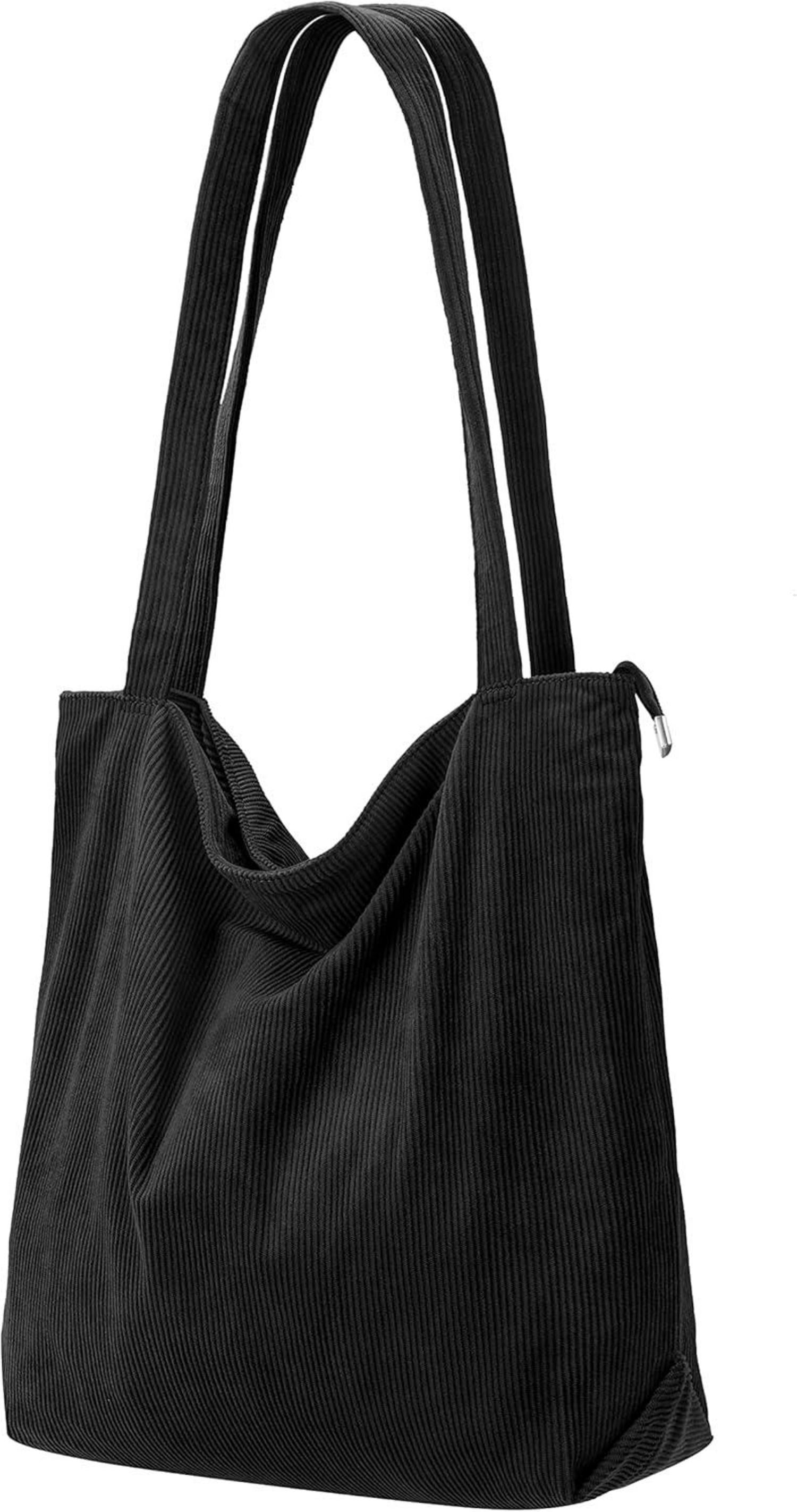 Tote Bag Damen Shopper Cord Umhängetasche Reißverschluss