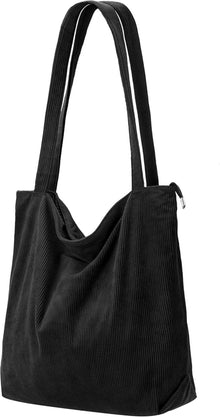 Tote Bag Damen Shopper Cord Umhängetasche Reißverschluss