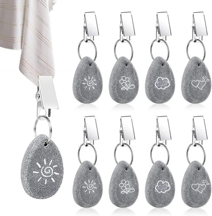 8er Set Tischdeckenbeschwerer Naturstein Klammer Hochzeit Outdoor