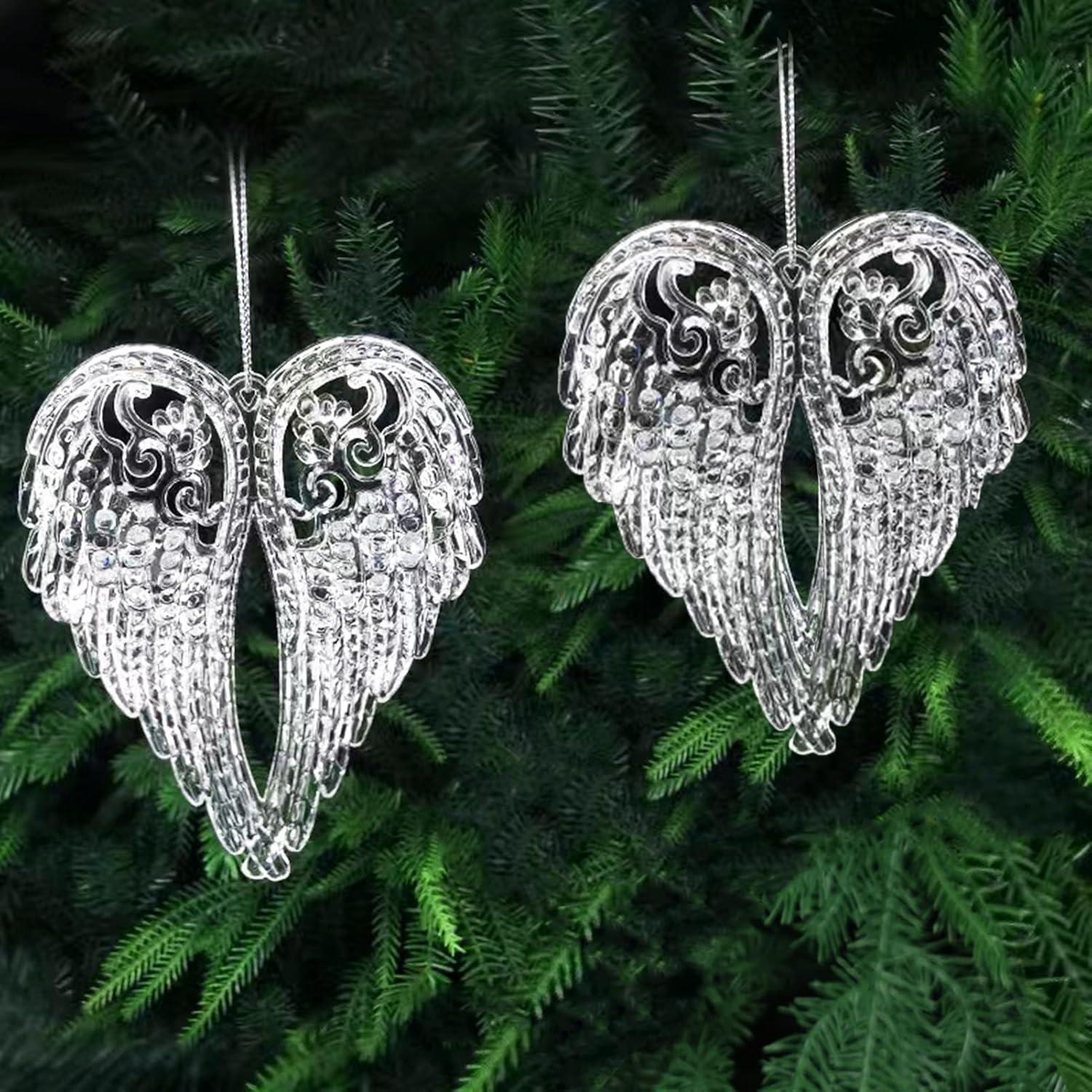 Engelsflügel Acryl Weihnachtsbaumschmuck 12 Stücke Set