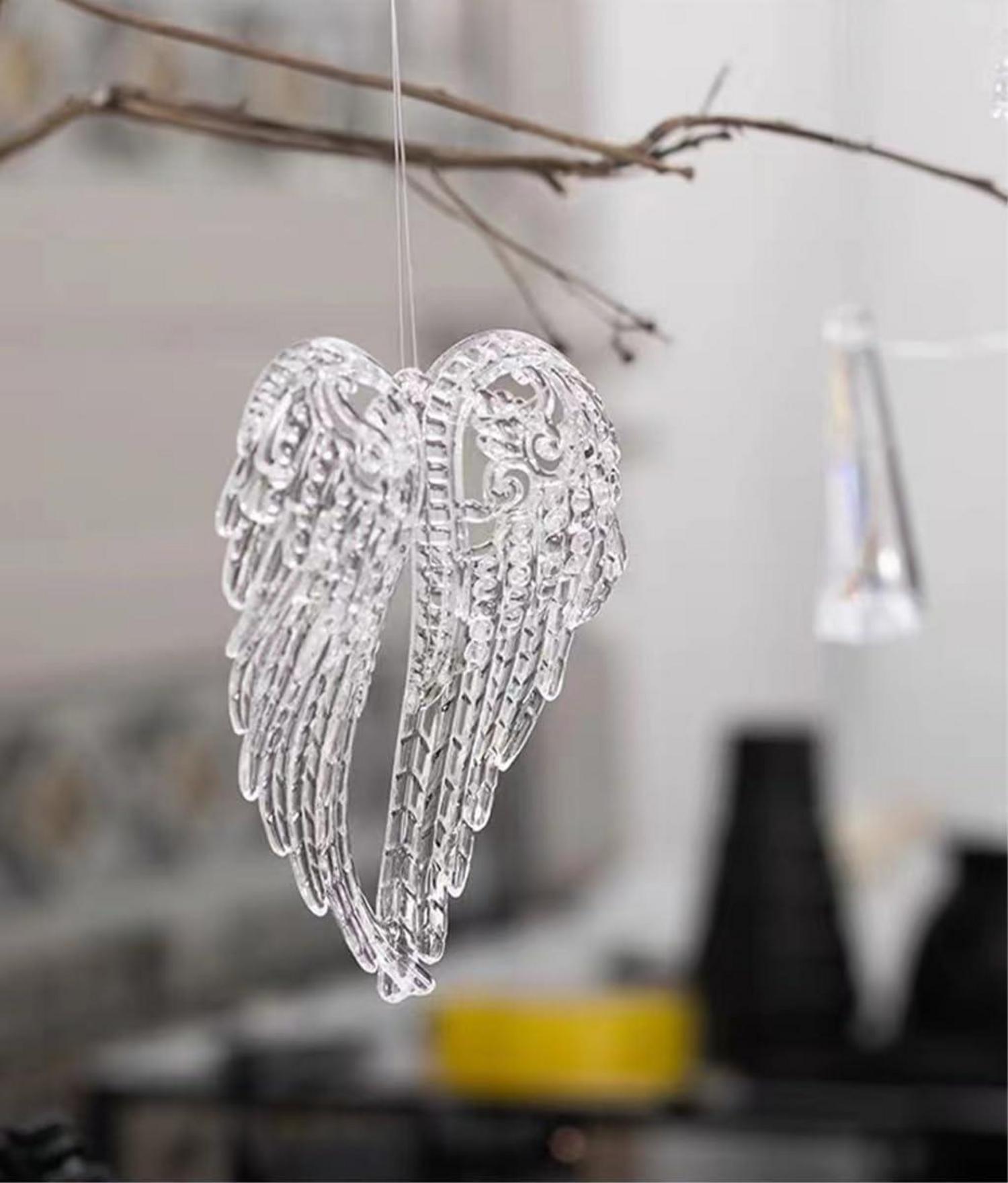 Engelsflügel Weihnachtsbaum Anhänger Deko 12 Stücke Acryl 12,5cm