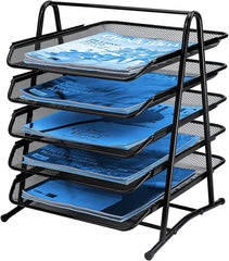 Briefablage Metall 5-Tier Schreibtisch Organizer Papierablage