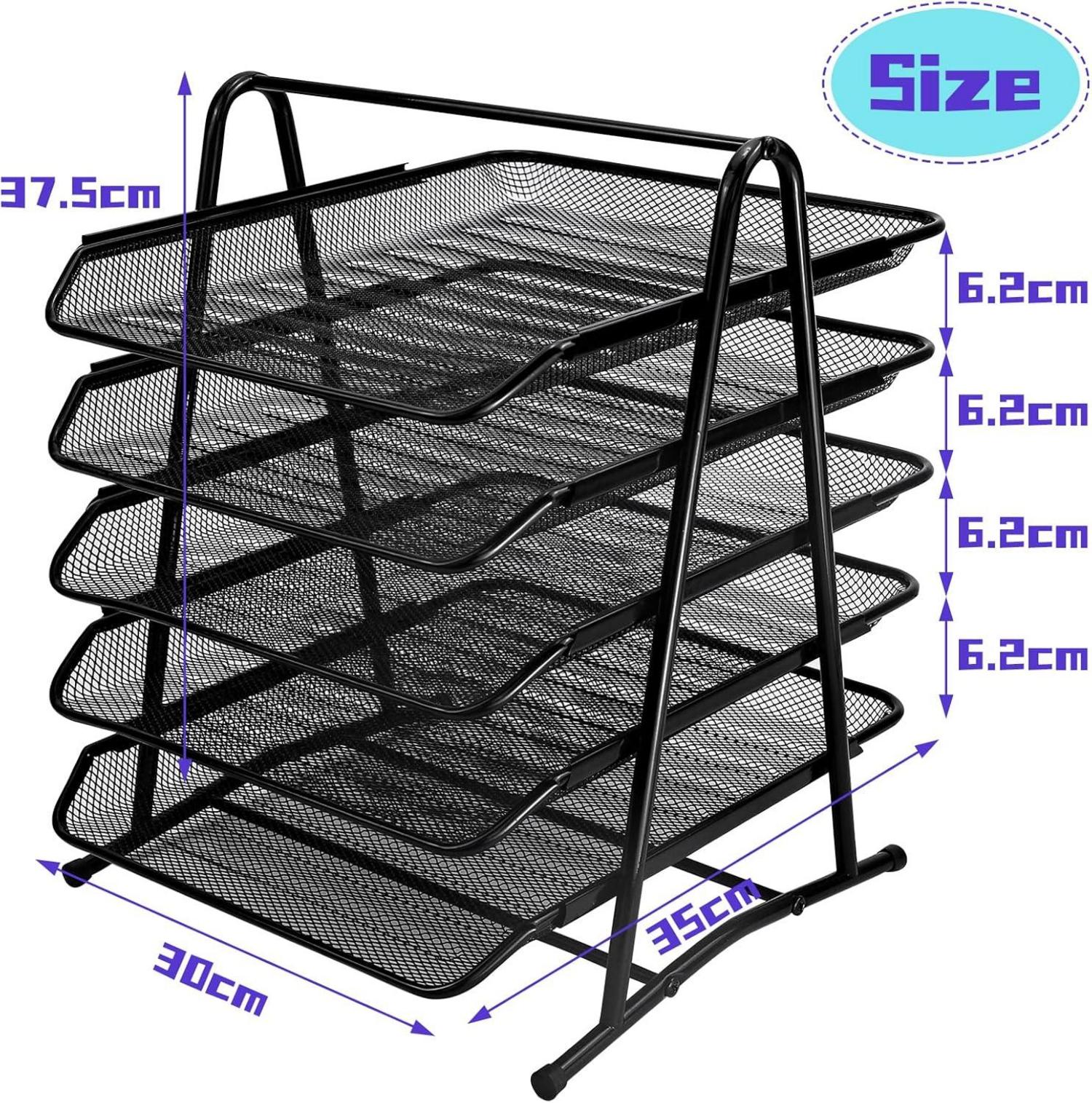 Briefablage Metall 5-Tier Schreibtisch Organizer