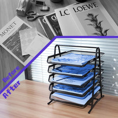 Briefablage Metall Dokumentenablage 5-Tier Organizer Ideal für Büro und Schule