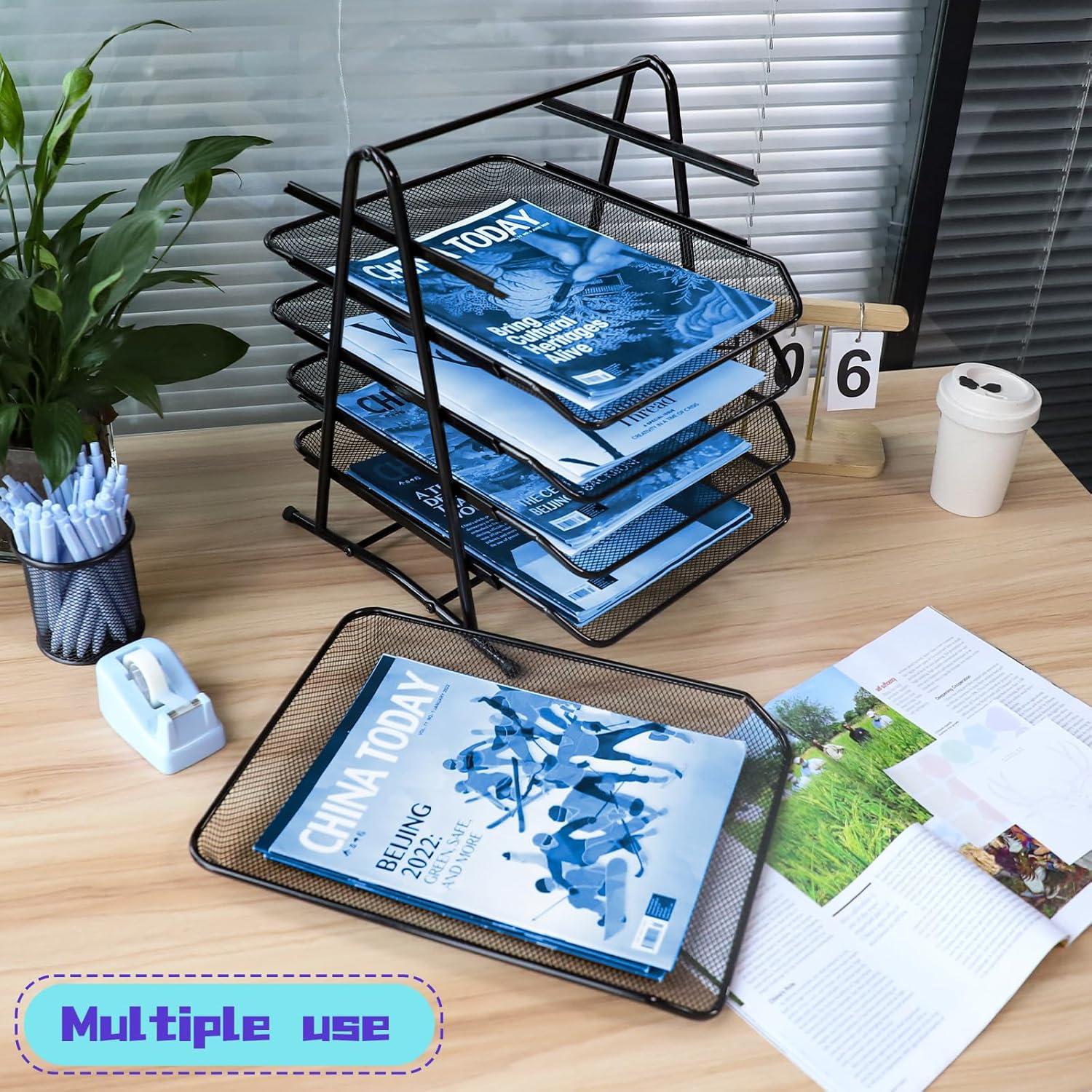 Dokumentenablage Metall Büro Schreibtisch Organizer 5-Tier Ablagefächer
