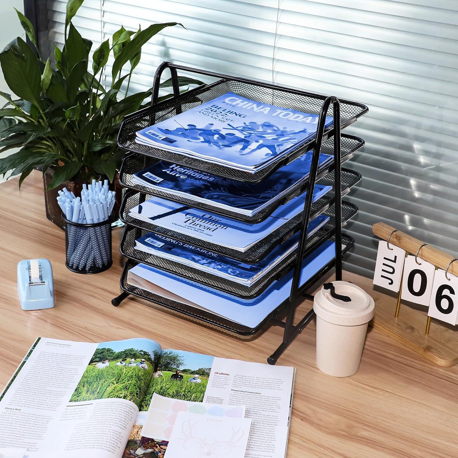 Briefablage Metall 5-Tier Organizer Dokumentenablage Papierablage