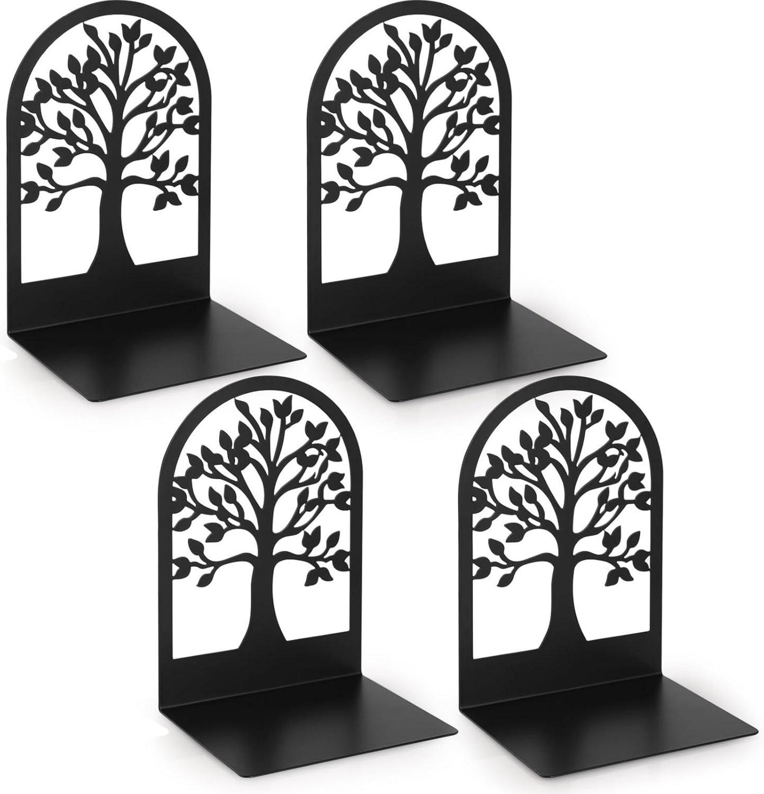 Buchstütze Metall Bookends Book Holder Schwarz 2 Paar 12x12x16,5 cm