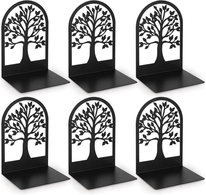 3 Paar Schwarz Metall Buchstütze Bücherhalter Bookends - 12x12x16,5 cm