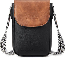 Handytasche Umhängetasche Leder Geldbörse Damen Schwarz Braun