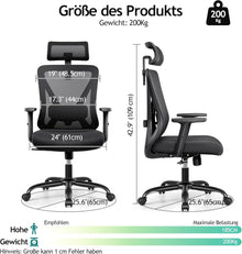 Ergonomischer Bürostuhl mit Kopfstütze und