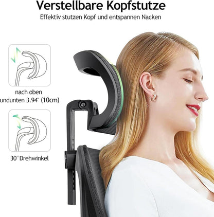 Ergonomischer Bürostuhl mit Kopfstütze und