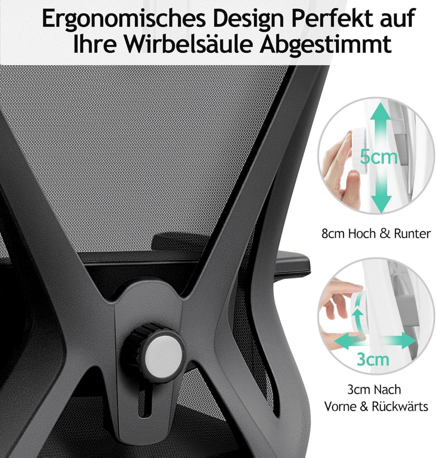 Bürostuhl Ergonomisch Verstellbare Kopfstütze Lendenwirbelstütze