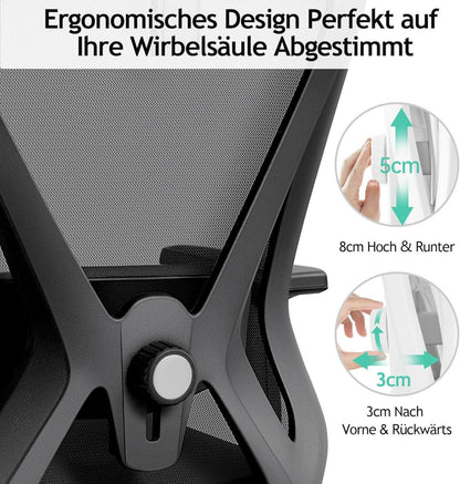 Bürostuhl Ergonomisch Verstellbare Kopfstütze Lendenwirbelstütze
