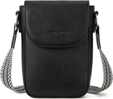Handytasche Damen Umhängetasche Leder Schwarz