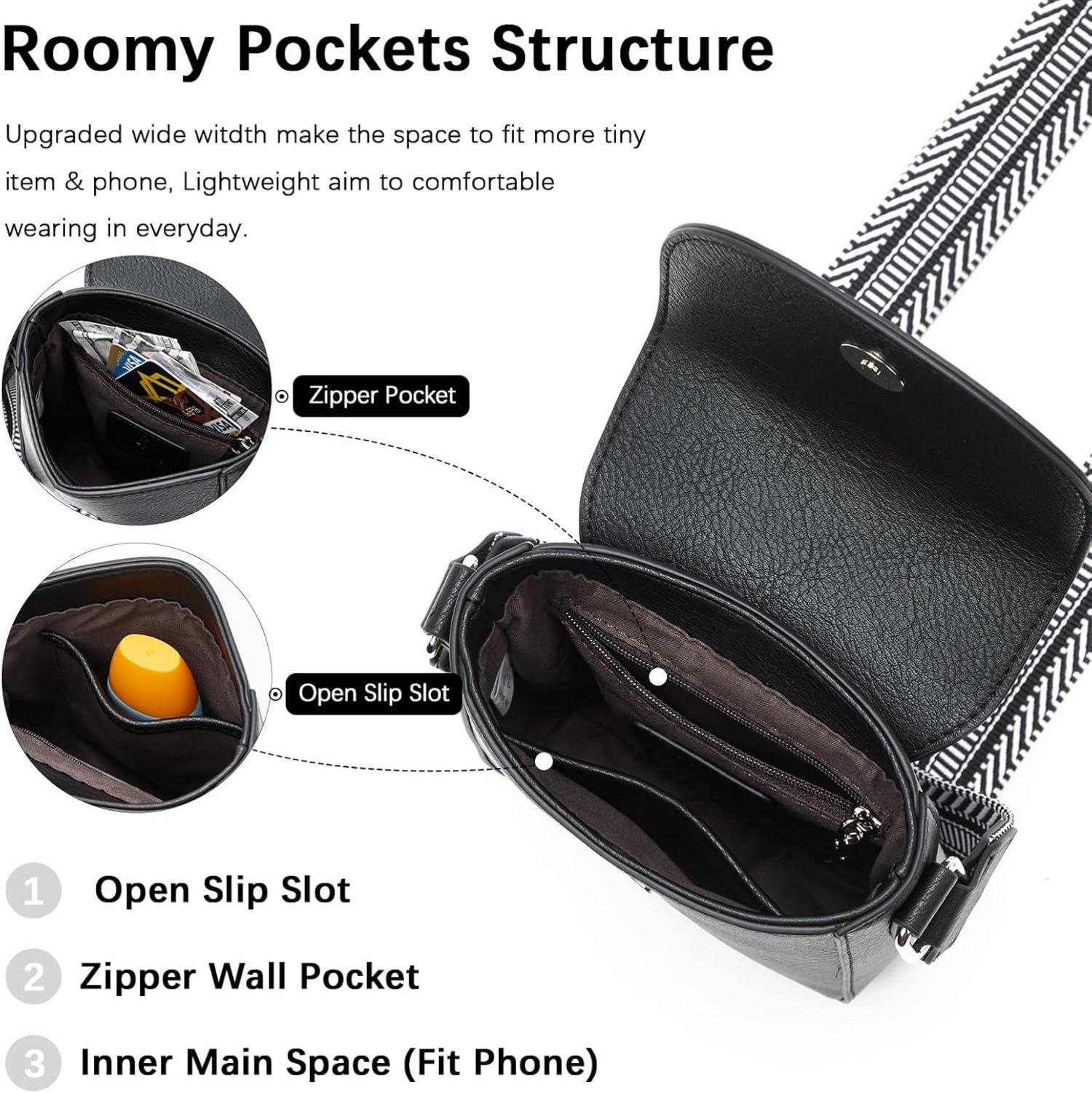 Handytasche Damen Umhängetasche Leder Geldbörse Schwarz