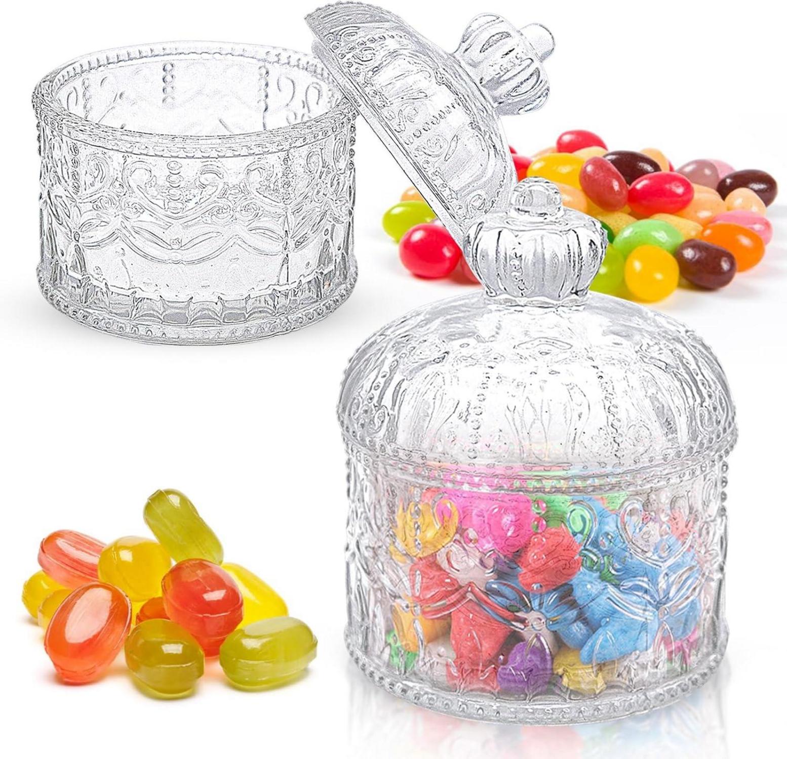 2er Set Transparente Bonbongläser mit Deckel, 300ml Kapazität