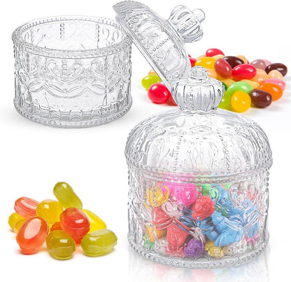 2er Set Transparente Bonbongläser mit Deckel, 300ml Kapazität