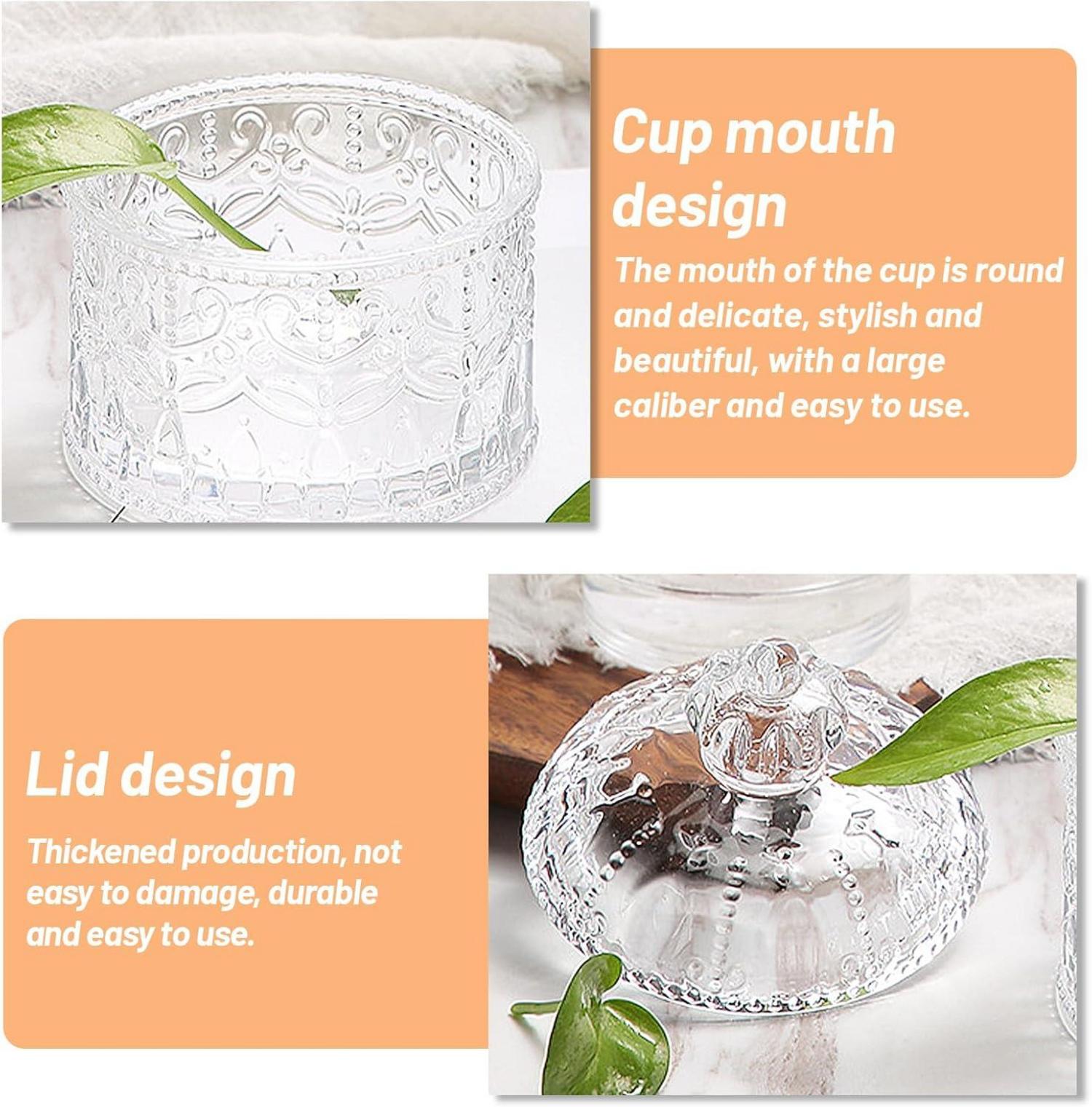 2er Set Transparente Bonbongläser mit Deckel, 300ml Kapazität