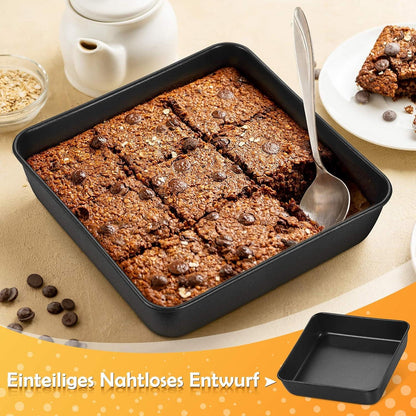 Quadratische Auflaufform Edelstahl 20cm 2er Set Antihaftbeschichtet